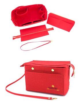 Purse Organizer Insert speedy 30 MM for Louis Vuitton  RED